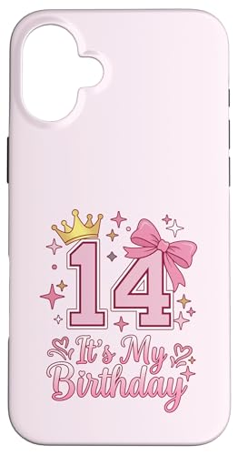 It's My 14�΂̒a���� ���̎q �R�P�b�g���{�� �s���N 14�� �X�}�z�P�[�X iPhone 16 Plus �p
