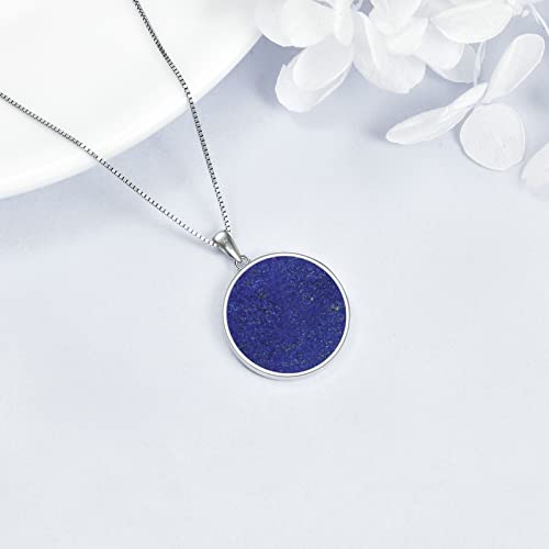 Moon/Lighthouse Necklace 925 Sterling Silver Abalone/Lapis Lazuli Lotus Flower Necklace for Women Crescent Jewelry Gift4