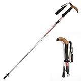 BWCKMTSC Bastones de Trekking de Aluminio, Plegables, Ajustables, ultraligeros, para Marcha nórdica, Senderismo, Correr, con Sistema Quick Flip Lock, Corcho y