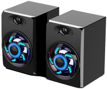 Computer Audio Desktop Home Mini Small Speaker Laptop Mobile Phone Colorful Light Subwoofer(E) image 3