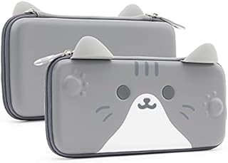 GeekShare Cat Ears Carry Case Compatible with Nintendo Switch/Switch OLED - Portable Hardshell Slim Travel Carrying Case fit Switch Console & Game Accessories