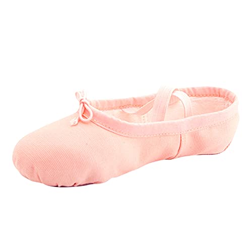 Toddler Ballet Shoes, Soft Leather Ballet Slippers, Ethnic No-Tie Ballet Shoes Dance Yoga Shoes for Big Girls