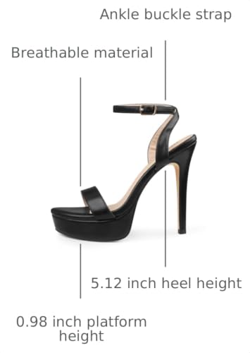 Image of MERUMOTE Women's Open Toe Stiletto High Heels | Platform Stiletto Sandals, Platform Sandal Heels, Heels for Women Sexy