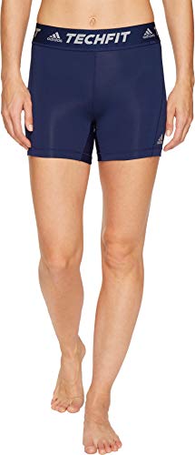 adidas Women's Soccer Techfit Base Short Tights, Dark Blue/White, Medium