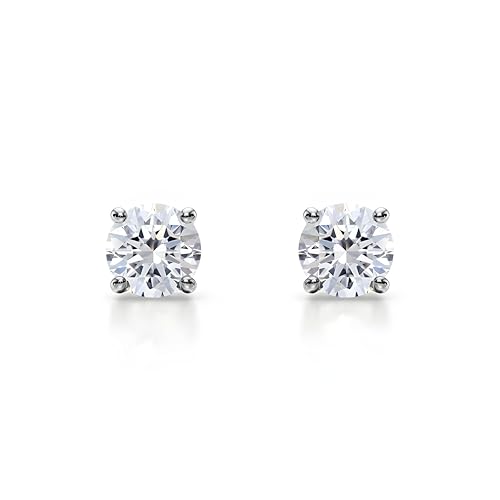 0.50 to 2.00cttw Lab-Grown Round Diamond Stud Earrings for Women, IGI Certified, 14K Solid Gold, Solitaire Diamond 4-Prong Push-Back Earrings