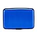 ELFISH RFID Blocking Credit Card Protector Aluminum ID Case Hard Shell Business Card Holders Metal Wallet for Men or Women (blue)