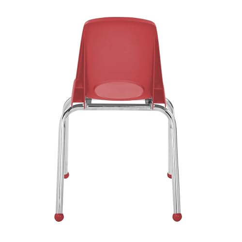 Image of Factory Direct Partners 16 inch School Chairs, Stackable Kids Classroom Chair, Set of 4 Stacking Student Chair with Ball Glides For 4th-6th Grade, Elementary, Middle & After-School, Assorted Colors