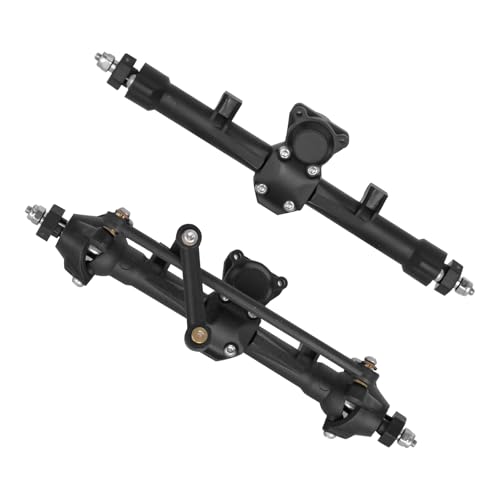 Steering Axle Front & Rear Axles Set Original Straight & Steering Axles for SCX24 AX24 Deadbolt JLU C10 Bronco Gladiator Axial 1/24 RC Crawler, Plastic Assembled Portal Axle Replacement for AXI31609