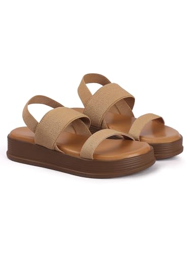 Image of TRYME Women's Stylish Platform Heel Sandals | Soft Comfortable Trendy Sandals for Girls & Women