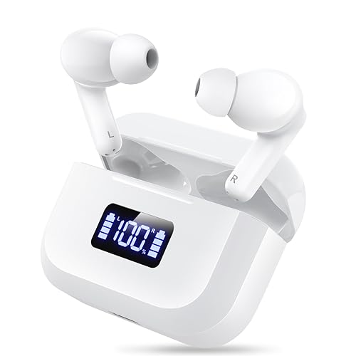 ワイヤレスイヤホン bluetooth イヤホン hi-fi音質 & 重低音 CVC8.0通話ノイズキャンセリハンズフリー通話 AAC/SBCコーデック 左右分離 フィット 音量調整/siri 日本語音声/説明書 通勤通学(ホワイト)