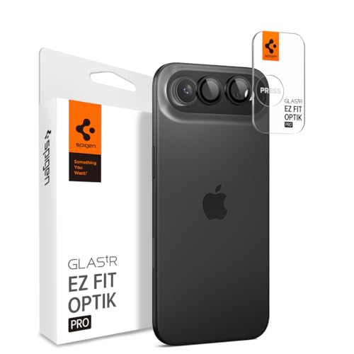 Spigen Camera Lens Screen Protector [GlasTR EZ Fit Optik Pro] Designed for iPhone Air [Case Friendly] - Black [2 Pack]