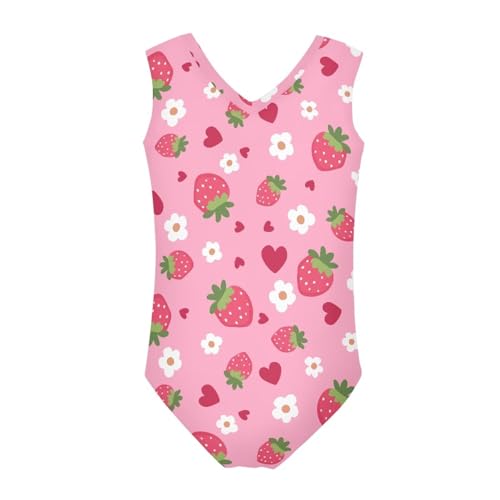 Girls Swimsuits Size 3-14 Kids Summer Sleeveless One Piece Bathing Suit Beach V-Neck2