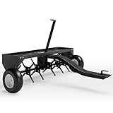 KYBOLT 40-Inch Tow Behind Plug Aerator for Lawn Tractor & ATV, 24 Steel Tines & 150 Lb Weight Tray, Universal Hitch with Inflatable Wheels, Effective Soil Aeration for Lawn, Garden, Farm