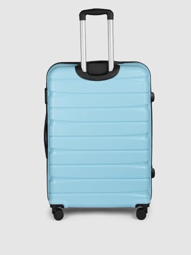 Image of Teakwood Unisex Trolley Bag for Travel, Hard Cabin Trolley Suitcase Bag, Numver Lock System 360 Degree 8 Rotating Wheels | Set of 3 (55, 65, 76 CM, Sky Blue)