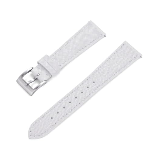 Correa de cuero de 19 mm blanca para sustituir bandas gastadas