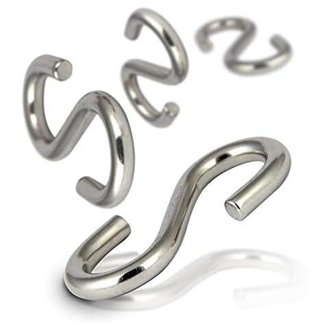 PROTECH 2 Stück S haken Edelstahl 4mm S-förmige Haken 4x32mm VA Rostfrei poliert Hängehaken Cover