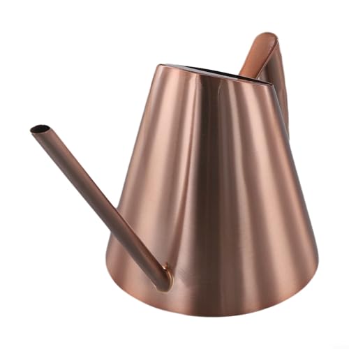 Image of Long Spout Stainless Steel Watering Can for Indoor Outdoor Plants, Rust-Resistant Garden Pot for Precise Root Watering, Stylish Metal Vessel for Succulents Flowers Home Decor(400ML Copper)