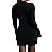 KAJXZ Long Sleeve Mock Neck Dress for Women Bodycon Mini Dresses Casual Basic Party Club Fashion Clothes Elegant Formal Wear Black