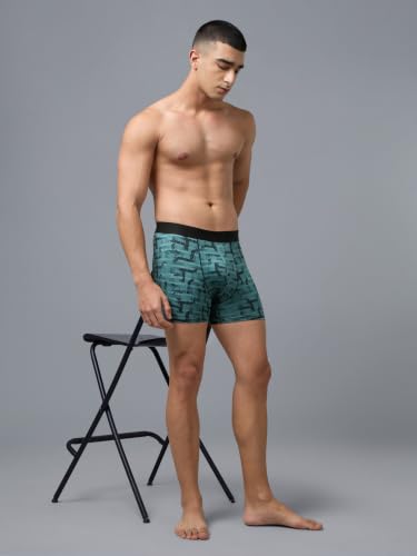 Image of TECHNOSPORT Men's Colorblock Trunks Underwear with ElastoLITE 4 Way Stretch Lightweight Breathable Moisture Wicking Soft Anti Odour Anti Microbial Comfort Fit Boxer Briefs Innerwear for Men