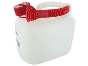 hünersdorff Kraftstoff-Kanister 811310 STANDARD 5l für Benzin, Diesel und andere Gefahrgüter, UN-Zulassung, made in Germany, TÜV-geprüfter Produktion, weiß