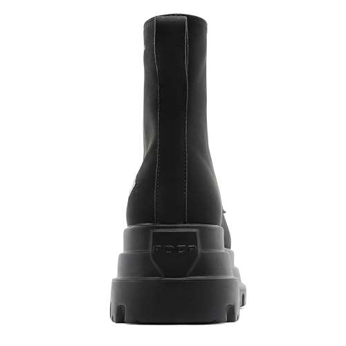 Men's Leather Platform Combat Boots Retro Round Top Lace-Up Comfort Chunky Heel Lug Sole Non-Slip High Top Casual Biker Ankle Booties3