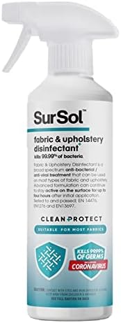 4lite, SurSol AlcoholFree Medical Grade Fabric Upholstery Disinfectant Spray, Transparent, 1L