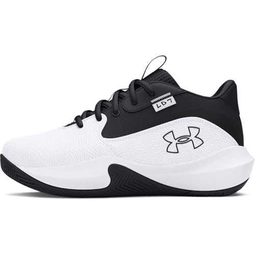 Under Armour Unisex Pre School Lockdown 7, (102) White/Black/Black, 2, US