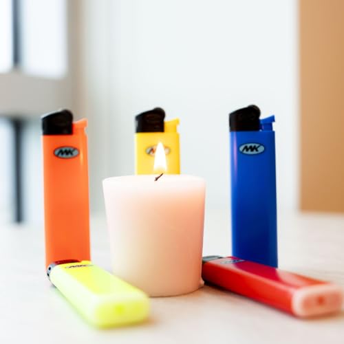 MK Lighter Flint Strike Disposable Lighters, Ultra Thin Design, Ideal for Candle, BBQ and Pocket Use (20PC)