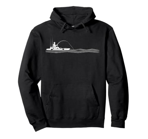 Kayak Pesca Pedales Silueta Pescar Kayak Pescador Sudadera con Capucha