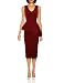 Forever Women Sleeveless Plain Side Bow Slant Peplum Bodycon Midi Party Dress