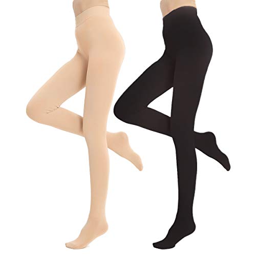 Image of Blostirno Women's Fleece Lined Tights Thermal Pantyhose Leggings Opaque Winter Warm Thick Stockings Tights