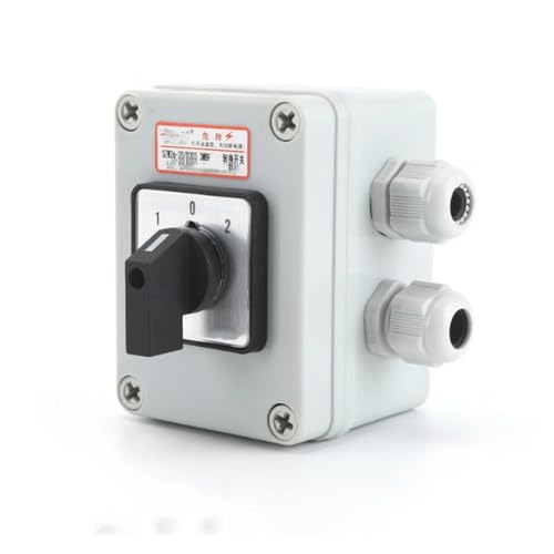 Commutateur de transfert rotatif CAM inverseur de source 3 positions 1-0-2 boîtier AC660V 20A