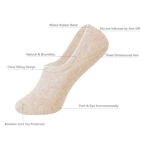 Image of DIBAOLONG Womens No Show Socks Non Slip Flat Boat Line Low Cut Socks (6-12 Packs)