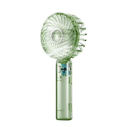 HOOLRZI Ventilador portátil recargable de mano para aire acondicionado, ventilador de bolsillo pequeño portátil de 3 velocidades para oficina, camping al aire libre