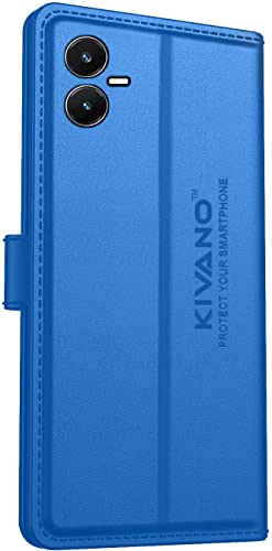 Image of KIVANO Compatible with Vivo Y22 Flip Cover | Leather Finish | Inside Pockets & Inbuilt Stand | Shockproof Wallet Style Magnetic Closure Back Cover Case