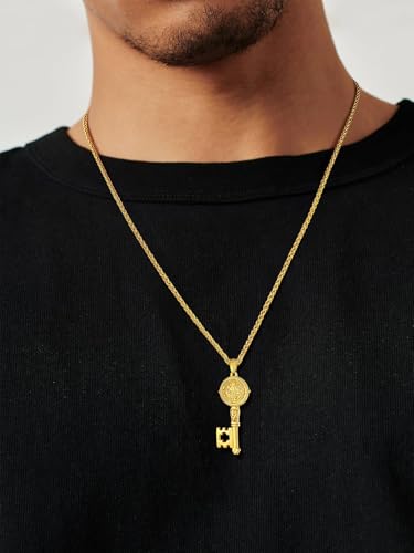 Image of U7 Saint Michael Necklace for Men,Stainless Steel /18K Gold Plated St Michael Archangel /Saint Benedict /Saint Christopher Pendant Amulet Necklace for Men Women