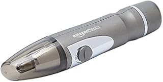 Amazon Basics LED Electric Nose and Ear Hair Trimmer with Stand - Black