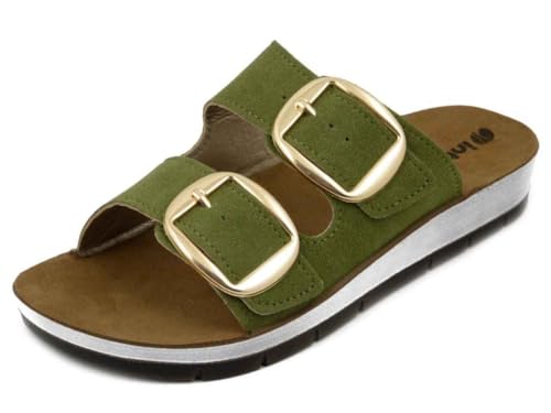 Sandales double bande en cuir avec boucles réglables pour le quotidien - 3