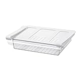 Bronkeeper Pull-Out Fridge Drawer Organizer - Under Shelf Storage Bins for Cheese Slices, Deli Meat & Small Items - Space Saving Refrigerator Organizer (2' Height x 8.66' Width)