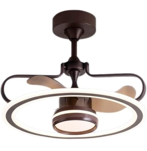 MCLIUJIA Ventiladores para El Techo con Lámpara Ventilador De Techo Interior Moderno con Luces LED, Ventiladores De Techo con Control Remoto Y Lámpara Acrílica para Dormitorio(Bruin)