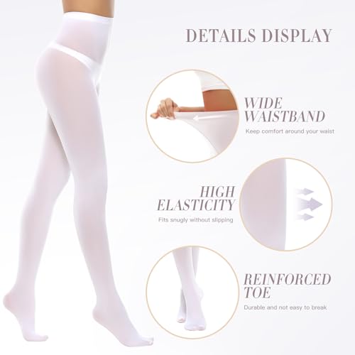 Image of MANZI Women's Solid Color Semi Opaque Footed Tights Soft Stretch Pantyhose