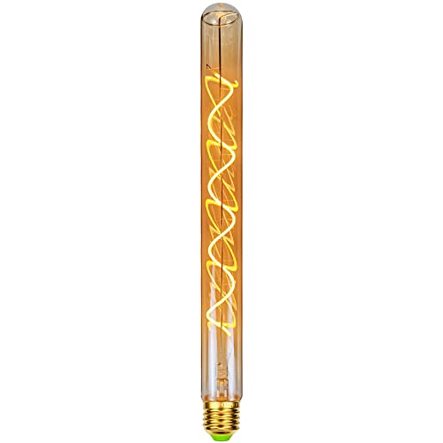TIANFAN Bombillas Led Vintage, bombilla Led de tubo de ensayo largo, bombilla Led de filamento espiral regulable de 4W, bombilla decorativa E27 de 220-240V (300mm) Cover