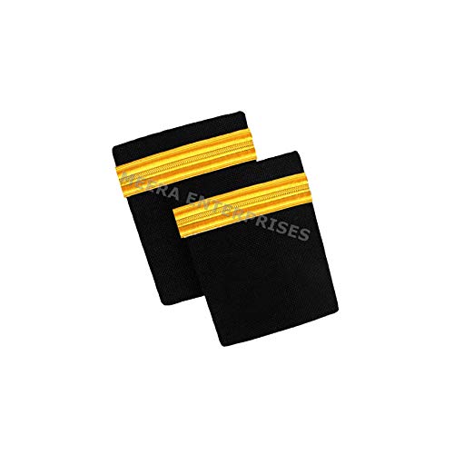 Image of Third Officer Cotton Epaulet with Golden Bar (Black)