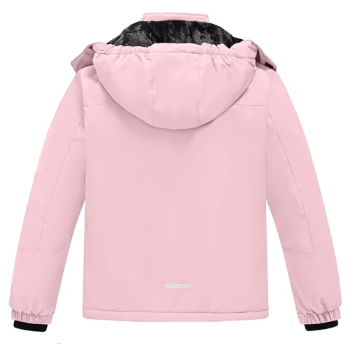Image of Winter Jacket for Boys and Girls Waterproof Ski Jacket Winter Snow Coat Hooded Fleece Windproof with Zip Pockets