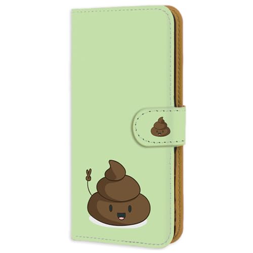 Galaxy A53 5G 用 SC-53C SCG15 対応 手帳 スマホケース フレキシブル ギャラクシーa53の5Gカバー うんこ キャラクター パロディ グリーン 189a02m