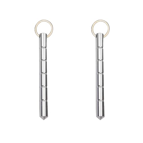 2 Stück Set von defensiven Schlüsselanhänger, Verteidiger, Schlüsselanhänger Set für Outdoor Survival Notfall Selbstverteidigungs-Schlüsselanhänger-Set, Tragbar, Metall, Aluminium(2 Weiß Silber) 2 Stück Set von defensiven Schlüsselanhänger, Verteidiger, Schlüsselanhänger Set für Outdoor Survival Notfall Selbstverteidigungs-Schlüsselanhänger-Set, Tragbar, Metall, Aluminium(2 Weiß Silber)