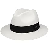 Lipodo Traveller Strohhut Damen Herren Sonnenhut Urlaub Ripsband Frühling Sommer weiß S (54-55 cm)