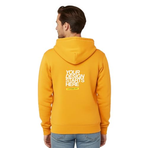 Image of Printodelivery Personalized Men & Women Plus Size 300GSM Rich Cotton Hoody Sweatshirt with Photo Print, Text, Logo. Customized 100% Cotton Hoodie Winter Wear, Print Your Photo /Image /Text On Hoody