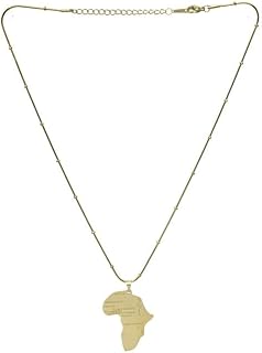 Stainless Steel Necklace With Continent Of Africa Style For Girl - Gold