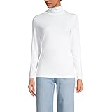 Lands' End Women LWCM Shaped Turtleneck White Plus 2X